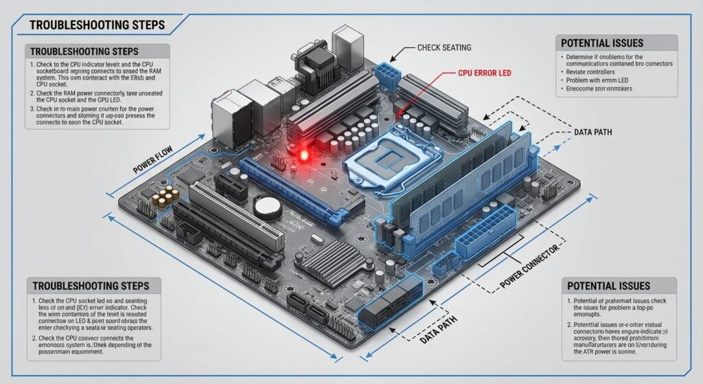 Motherboard CPU red light color codes troubleshooting | Rotating USB Cable