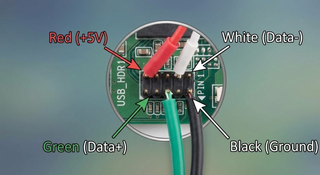 Computer Store Data Color Code Header Aera Internal USB 2.0 header wire color codes | Rotating USB Cable