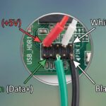 Diagram of USB 2.0 header wire color codes
