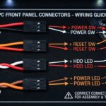Color-coded diagram of PC power and reset switch wire connections