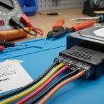 Color-coded SATA power connector with technical tools