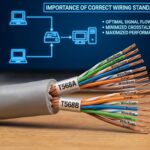 Color codes of Cat6 Ethernet cable's internal wires with T568A and T568B standards
