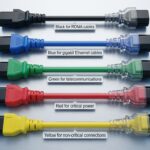 Illustration of server rack power cords with color coding