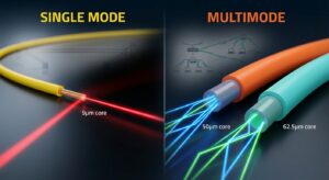 Single mode vs multimode fiber color codes explained Rotating USB Cable