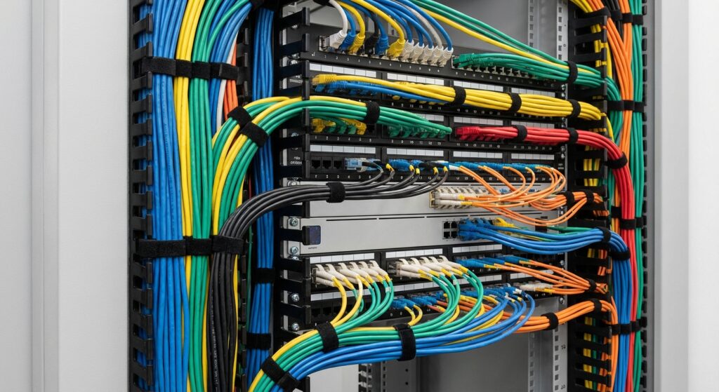 Network closet cable management color codes standards | Rotating USB Cable
