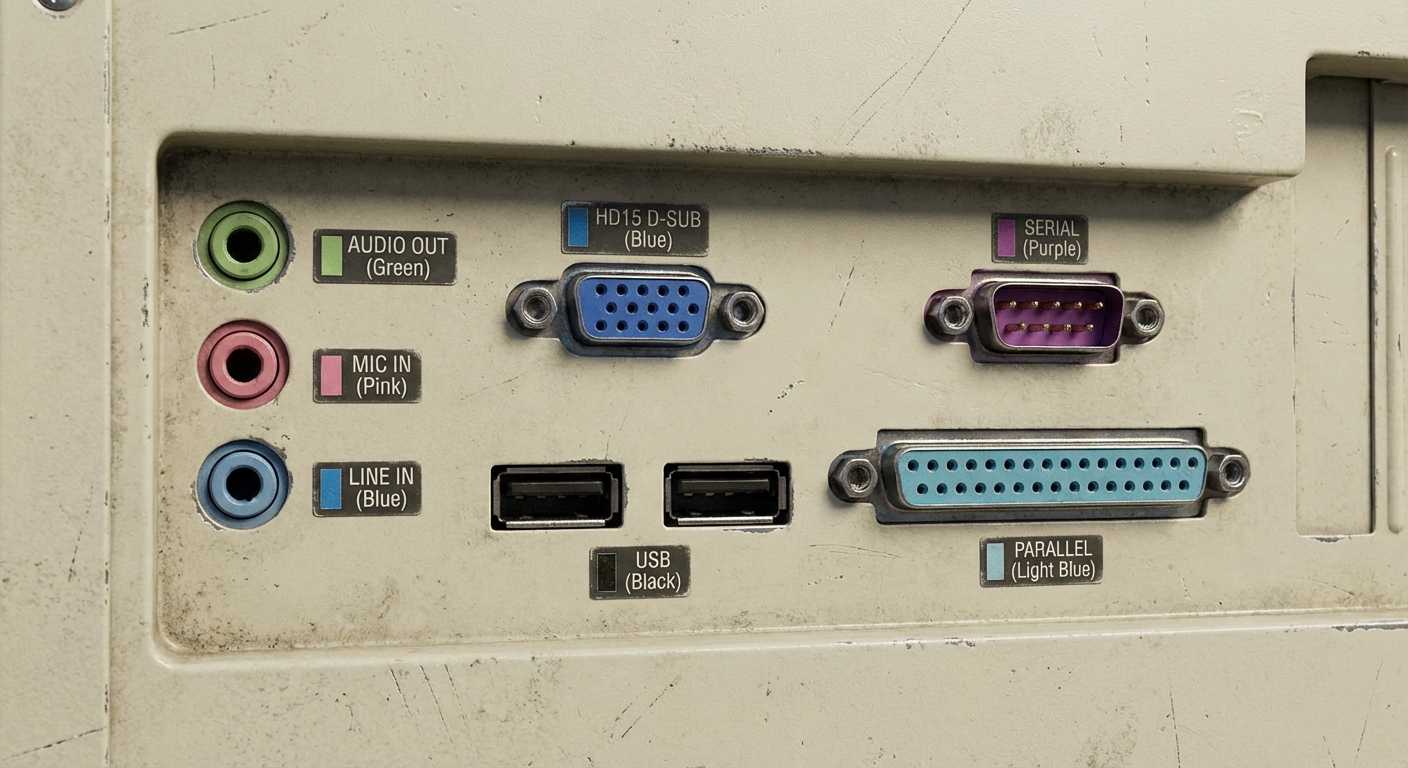 Diagram of PC99 port color codes with labels