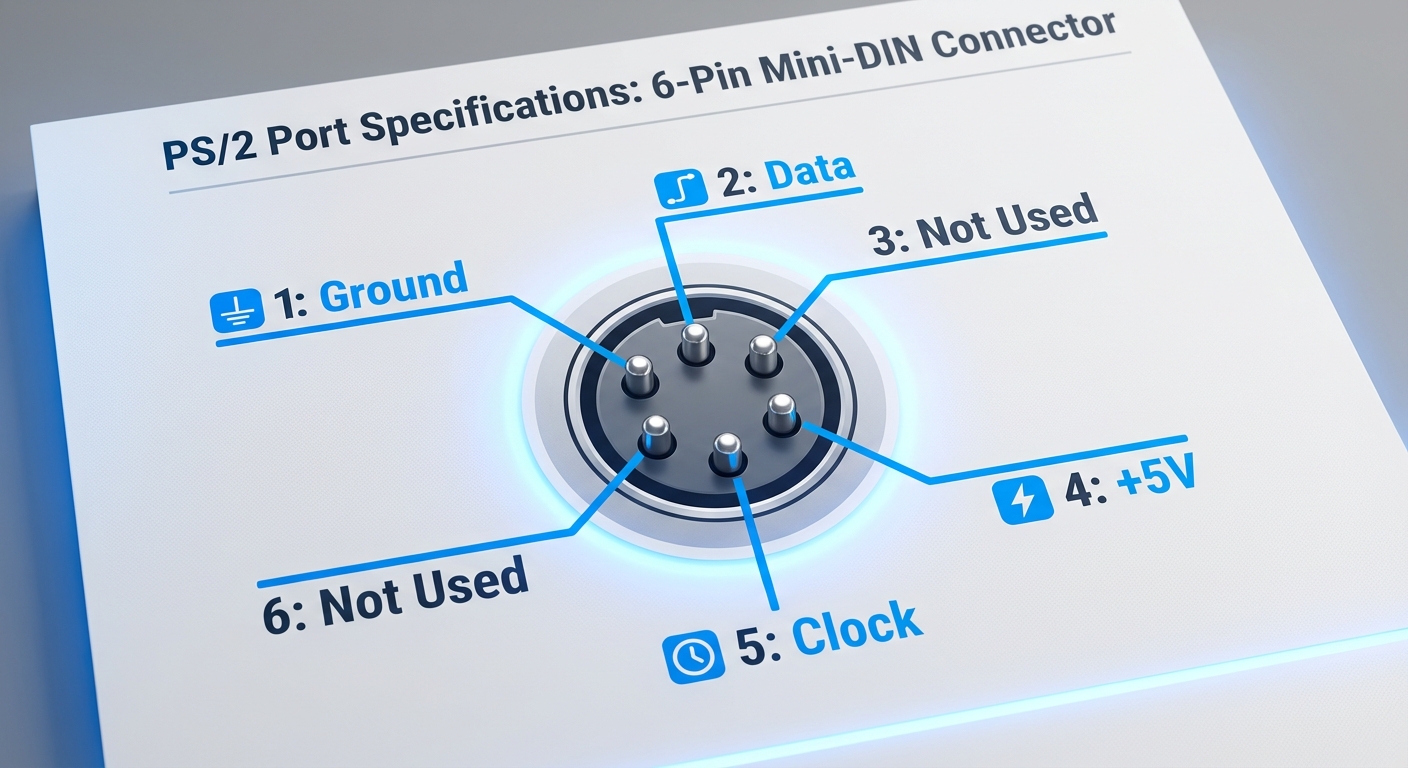 Diagram of PS/2 port pin specifications