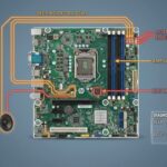 Diagram of HP desktop motherboard with beep and light indicator circuits