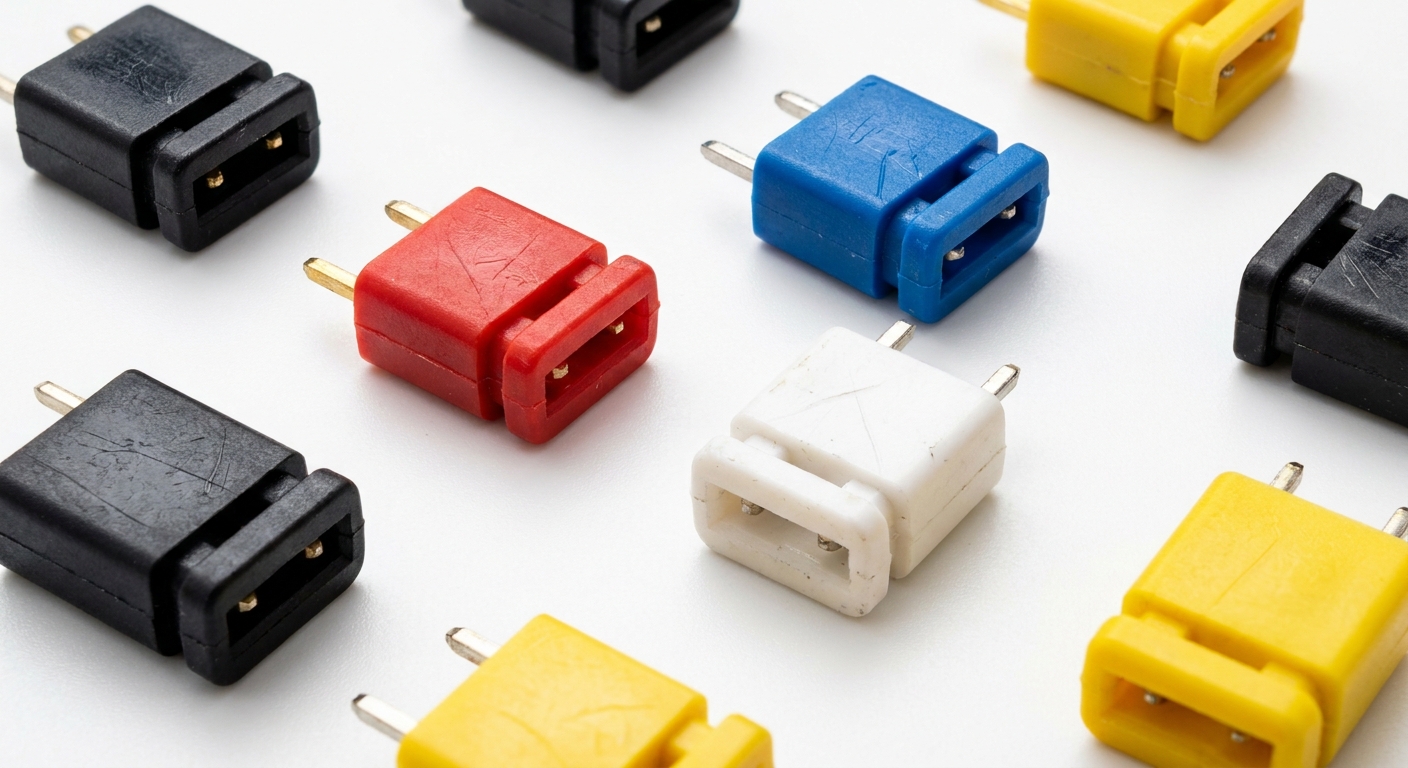 Photorealistic image of motherboard jumper caps