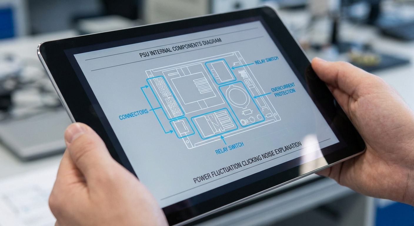 Diagram of a Power Supply Unit (PSU) showing components and functions