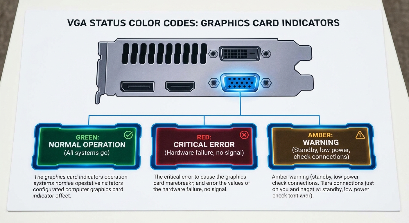 Diagram of VGA status color codes: Green, Red, Amber