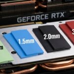 Arrangement of thermal pads by color and thickness for GPU cooling