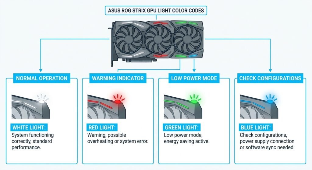 ASUS ROG Strix GPU light color codes | Rotating USB Cable