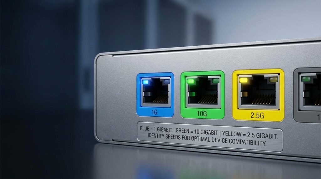 Identifying 10G vs 1G ports via color codes | Rotating USB Cable