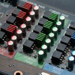 Close-up view of server motherboard VRM phases with color codes
