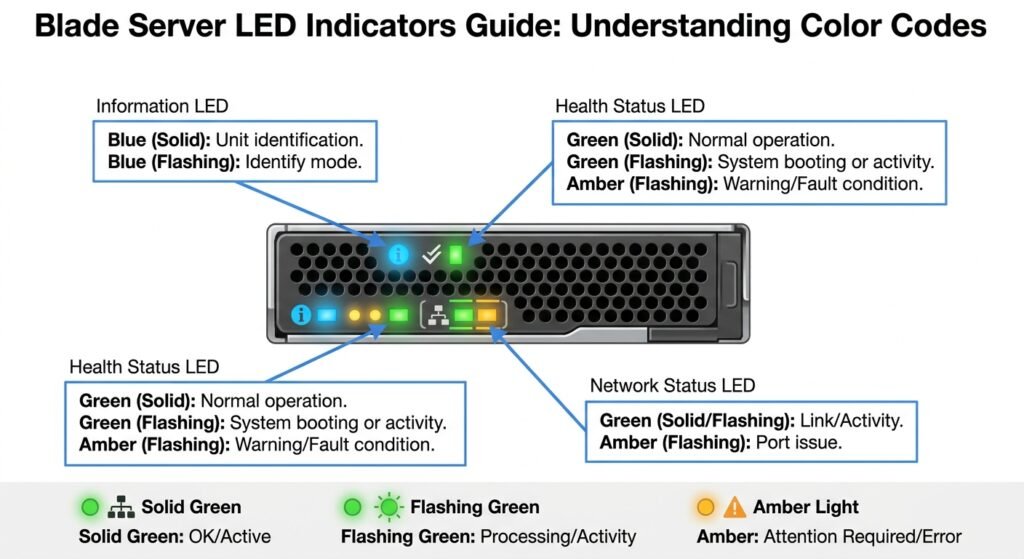 Server Uid Led Indicator Blade server identification light color codes | Rotating USB Cable