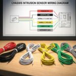 Color-coded wires for chassis intrusion sensors on a workbench