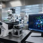Cryo-electron microscopy showcasing molecular structures.
