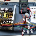 Illustration of a PC power supply and wire color codes