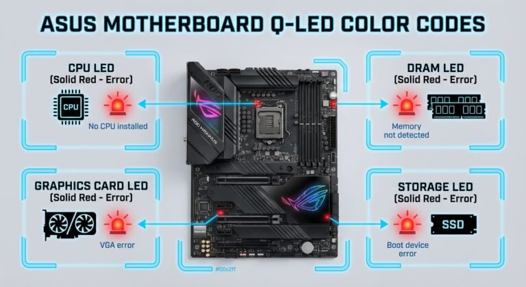 S60102 Led Color Code ASUS motherboard Q-LED color codes meaning | Rotating USB Cable